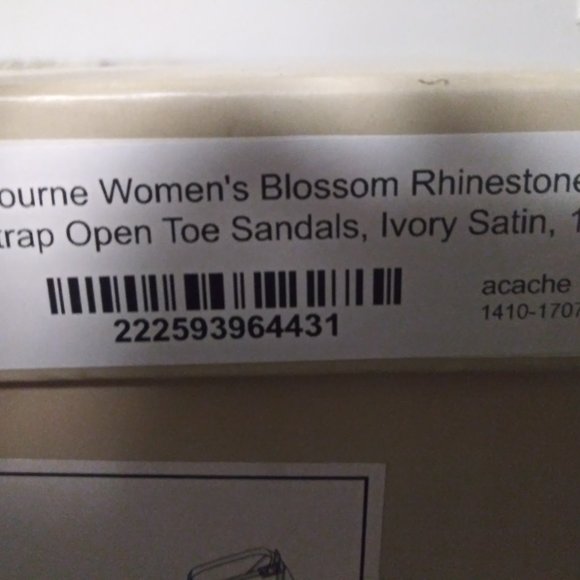 New Ivory Satin Rhinestone Sandals - Picture 7 of 8